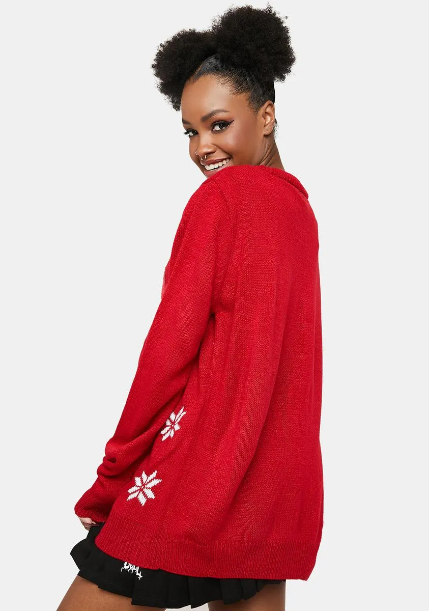 Santa Face It Holiday Sweater sold by Dolls Kill product image thumbnail 4