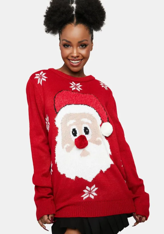 Santa Face It Holiday Sweater sold by Dolls Kill