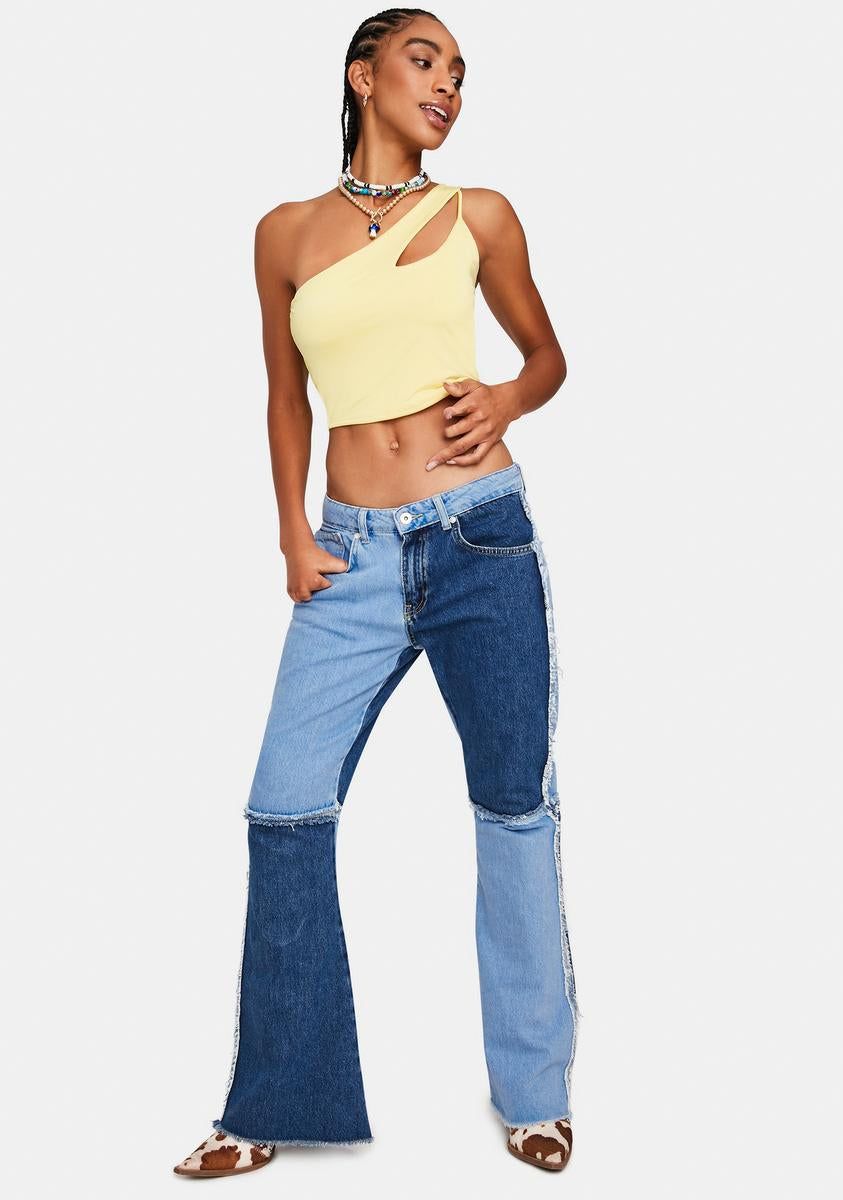 Lemonade Fast And Furious Asymmetrical Crop Top sold by Dolls Kill product image thumbnail 3