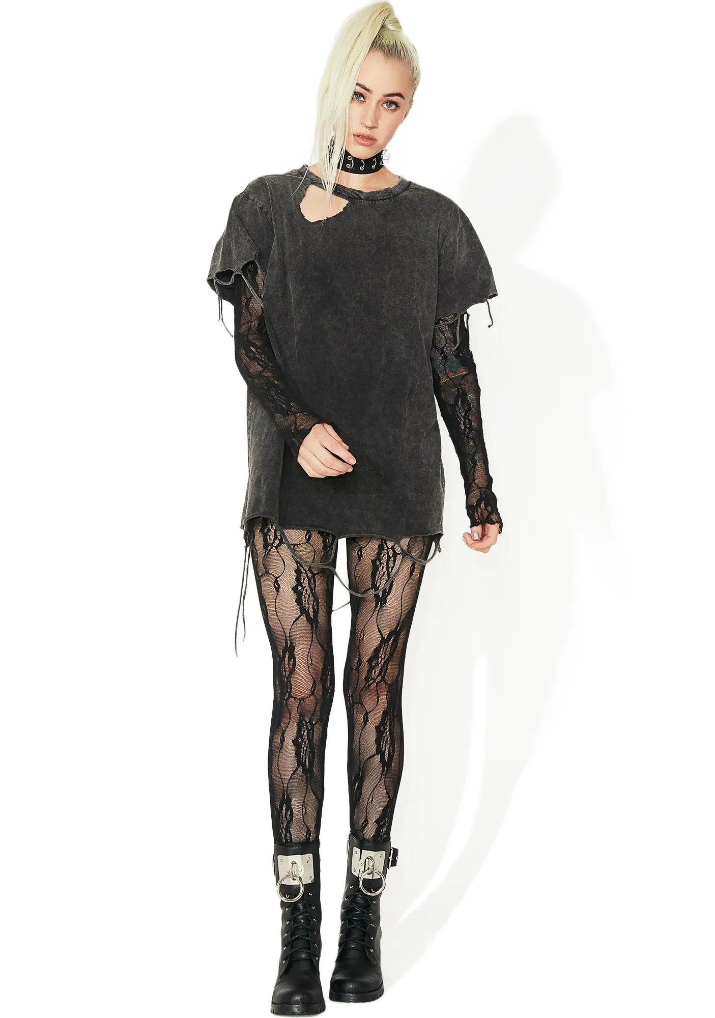 Midnight Garden Lace Bodystocking sold by Dolls Kill product image thumbnail 5