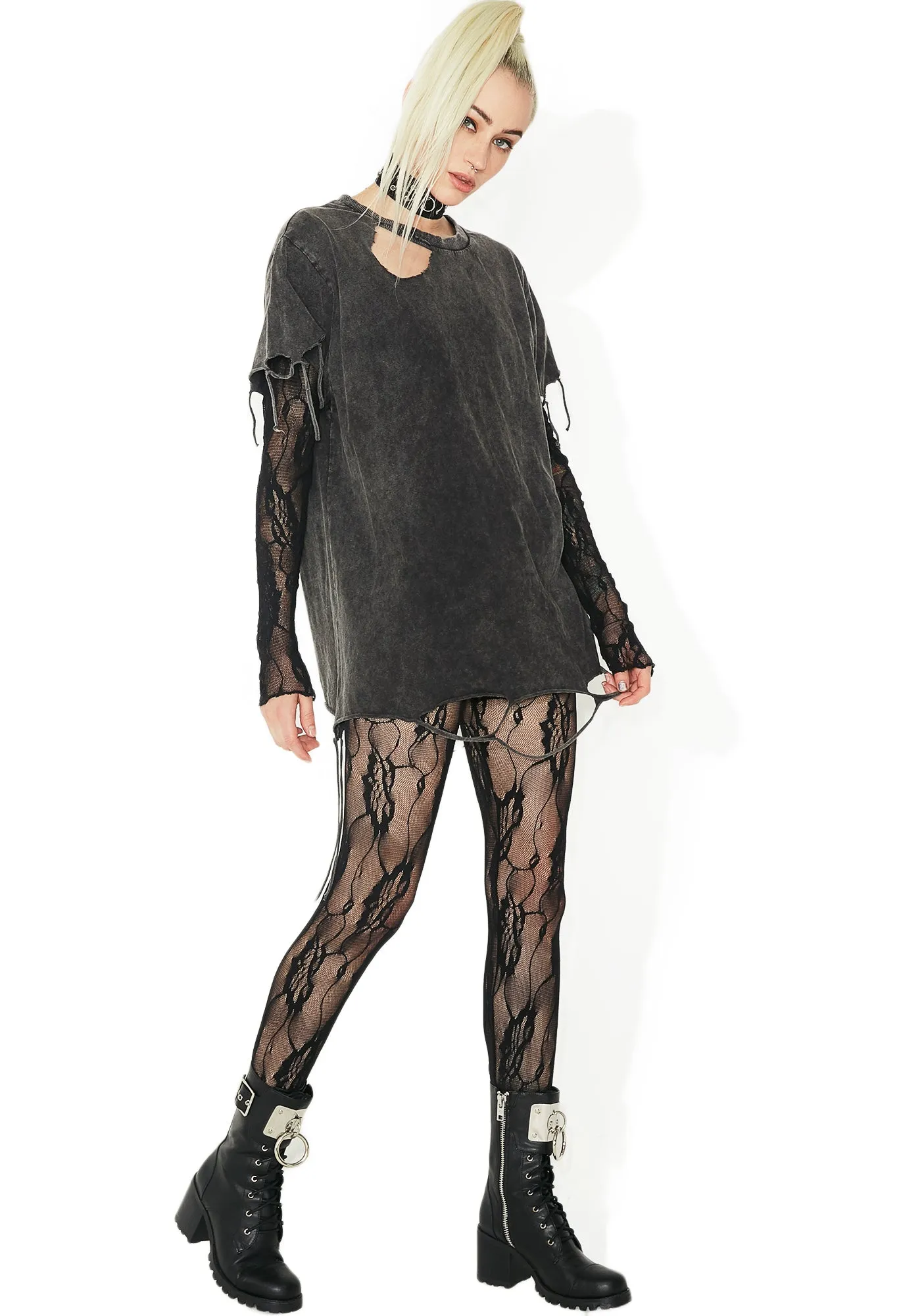 Midnight Garden Lace Bodystocking sold by Dolls Kill product image thumbnail 2