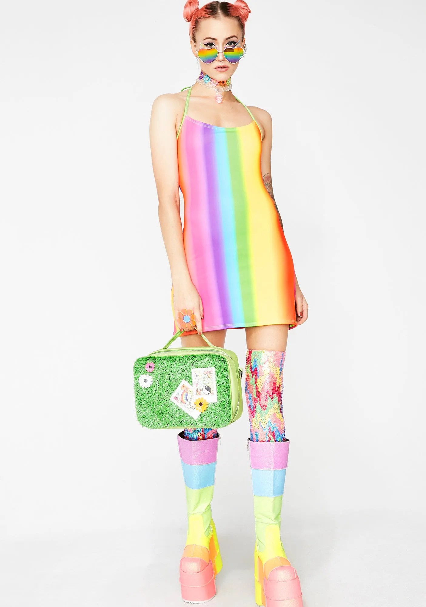 Rainbow Gradient Matte Dress sold by Dolls Kill product image thumbnail 5