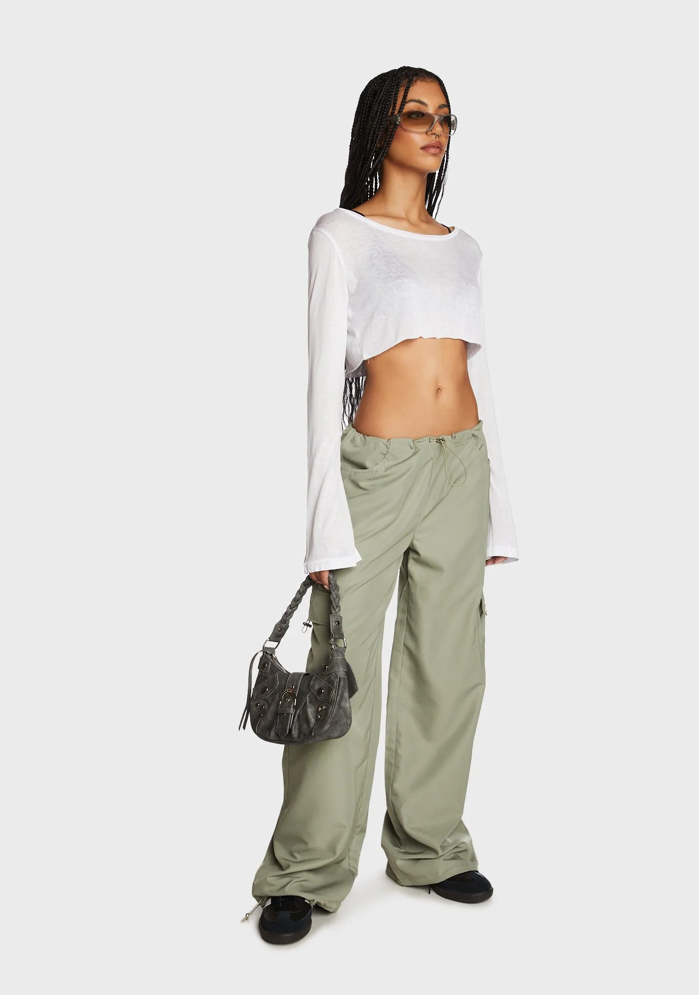 Sheer Raw Hem Crop Top - White sold by Dolls Kill product image thumbnail 2