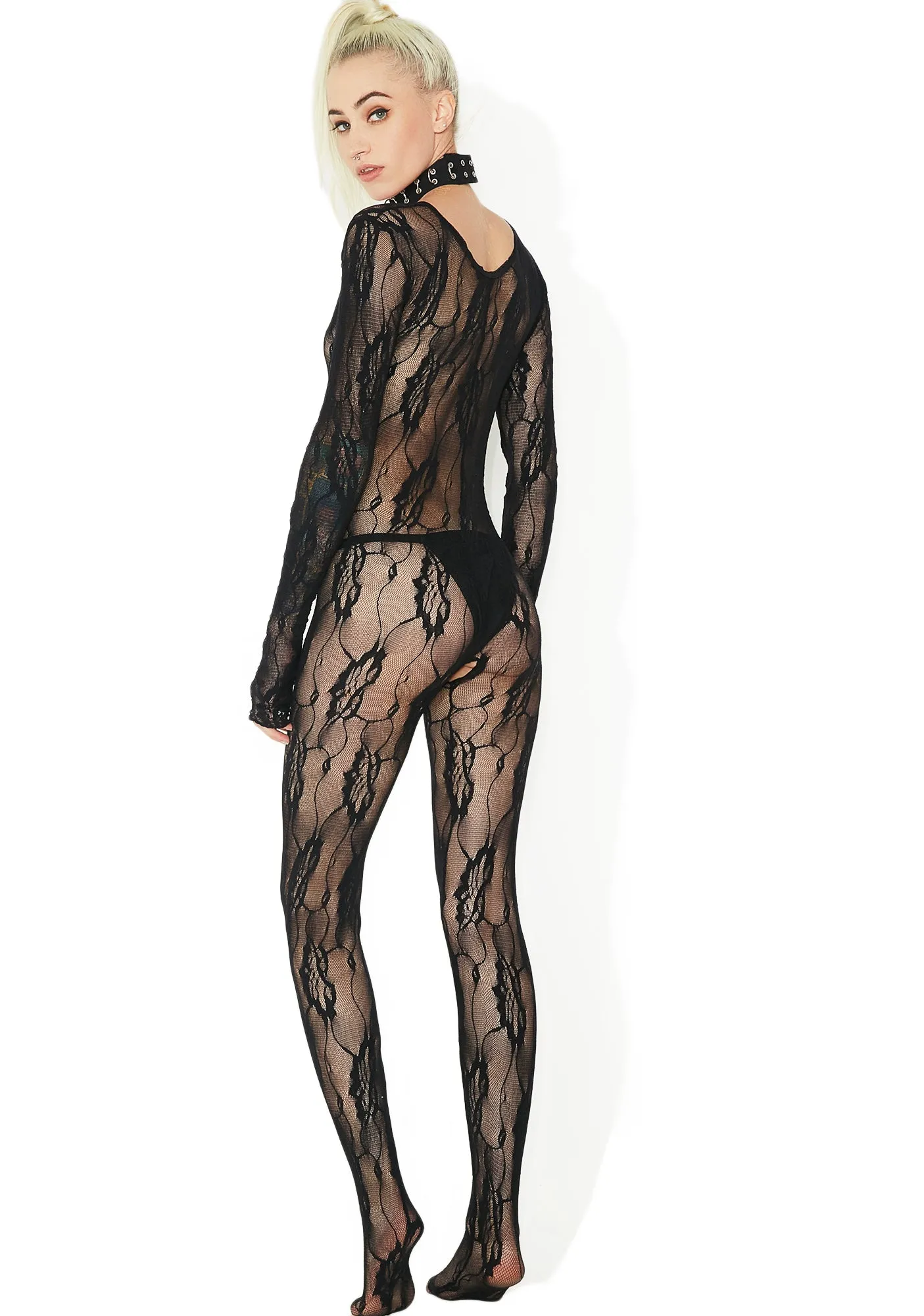 Midnight Garden Lace Bodystocking sold by Dolls Kill product image thumbnail 4