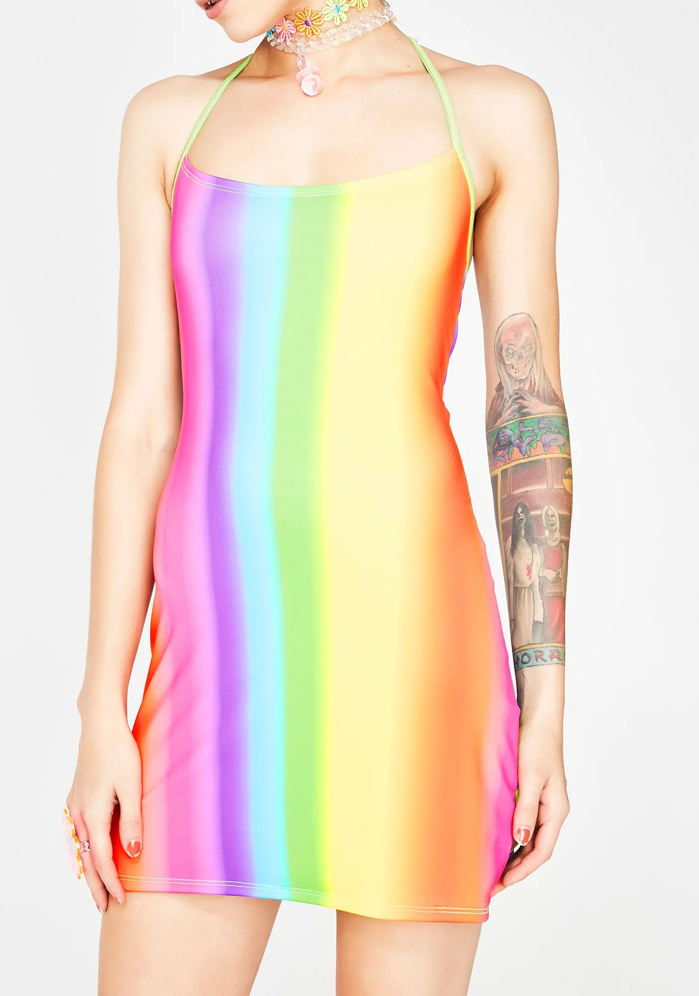 Rainbow Gradient Matte Dress sold by Dolls Kill product image thumbnail 3