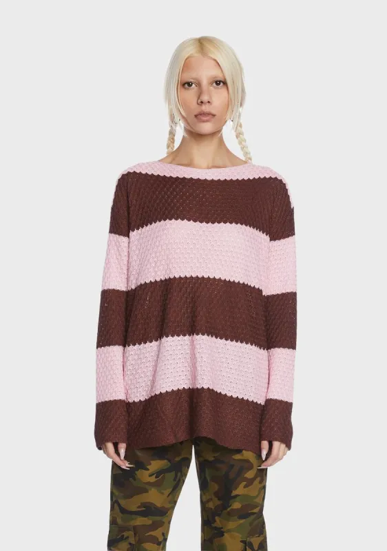 Striped Knit Jumper sold by Dolls Kill