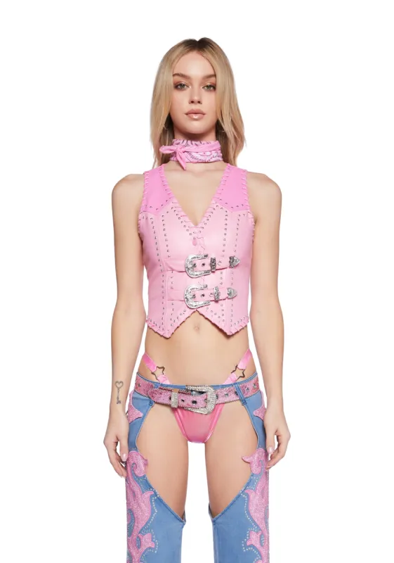 Trailblazing Summer Cropped Vest sold by Dolls Kill