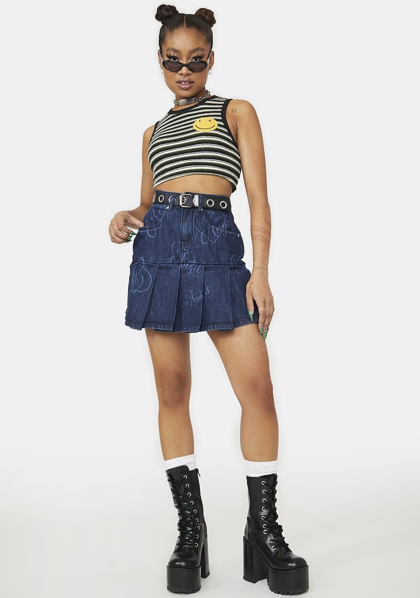 Denim Tennis Skirt sold by Dolls Kill product image thumbnail 3