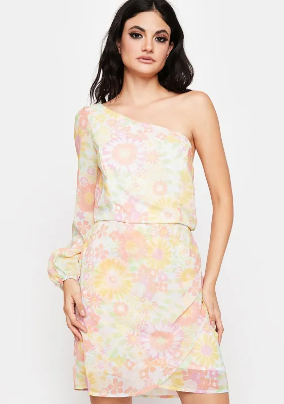 That's So Groovy One Shoulder Dress sold by Dolls Kill