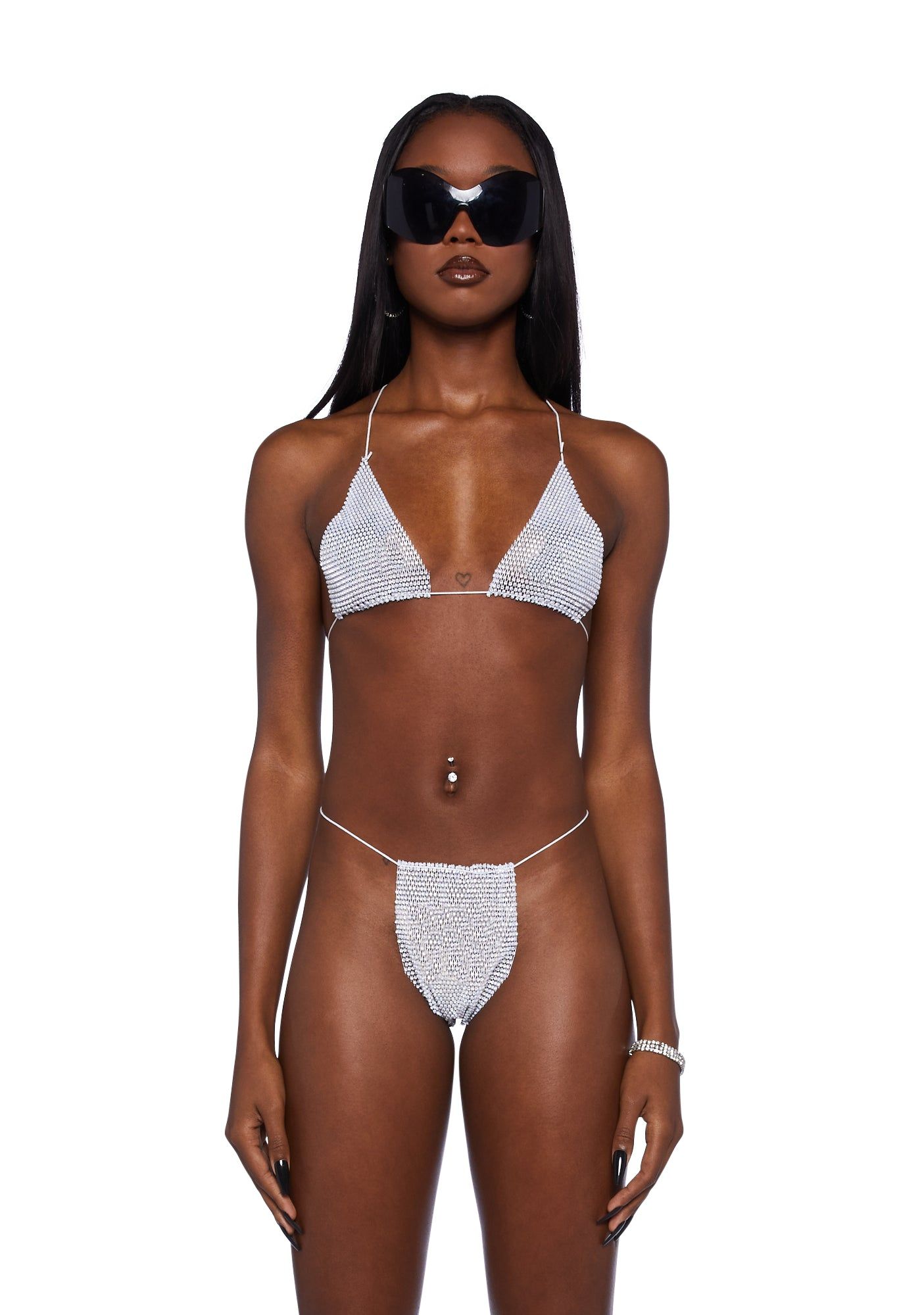 Dazzle Baby Lingerie Set- Silver sold by Dolls Kill