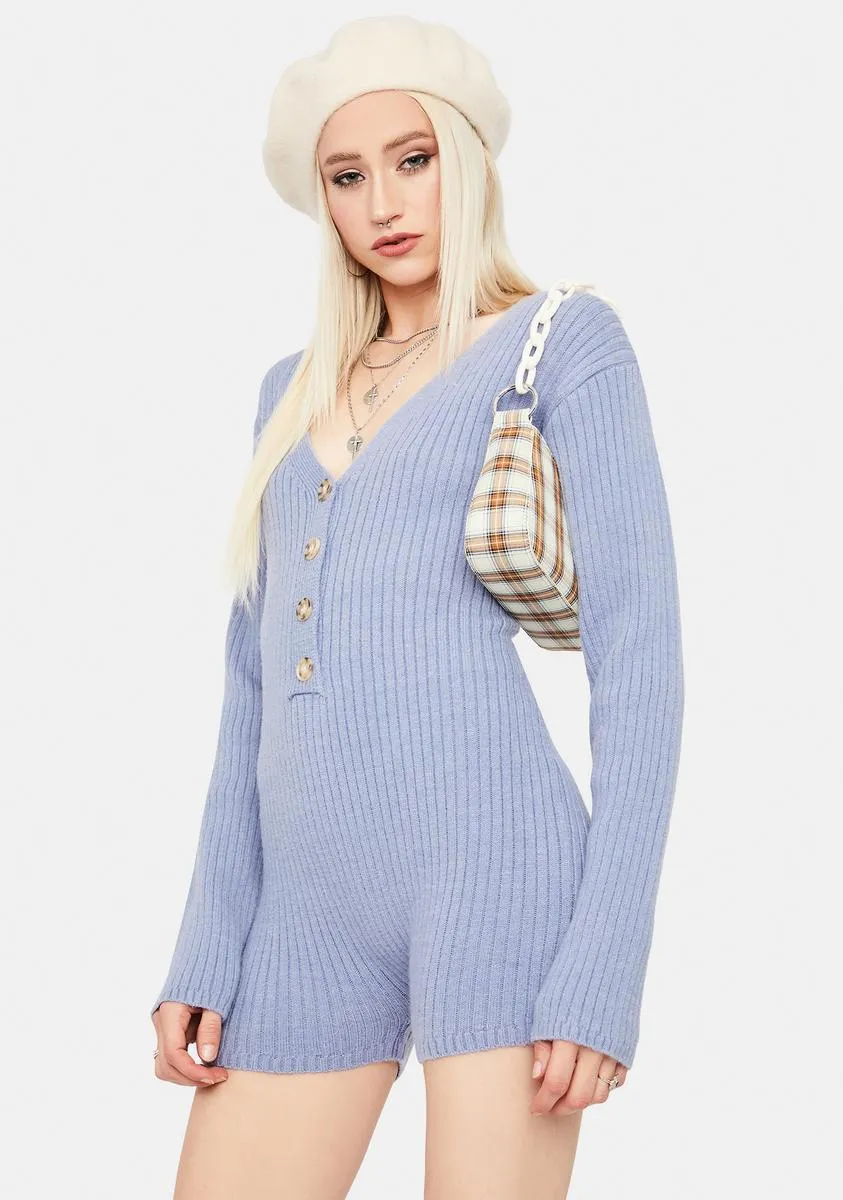 Sky Chill Takeover Knit Ribbed Romper sold by Dolls Kill product image thumbnail 2