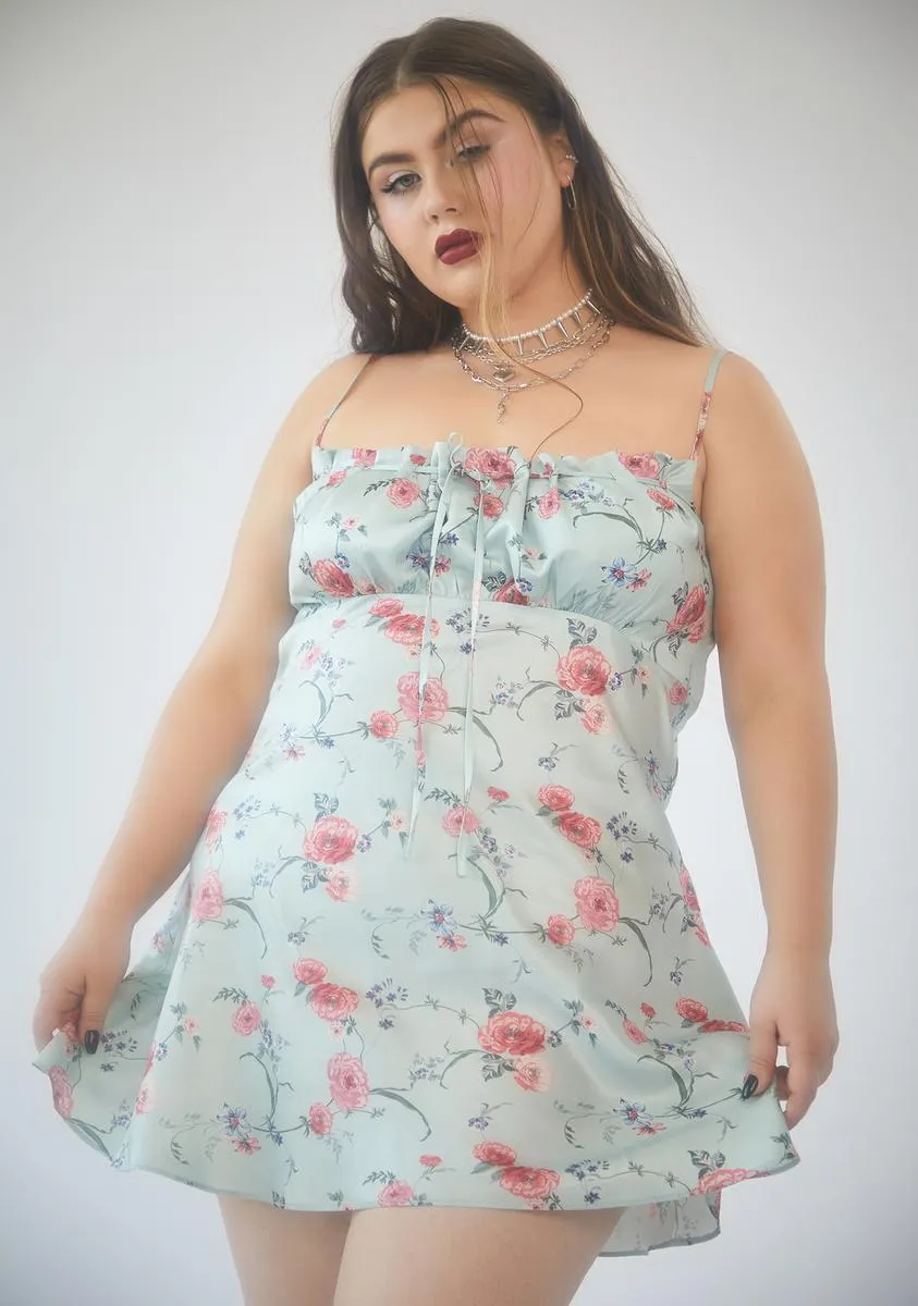 Plus Ivy Can’t Be Just Friends Floral Mini Dress sold by Dolls Kill
