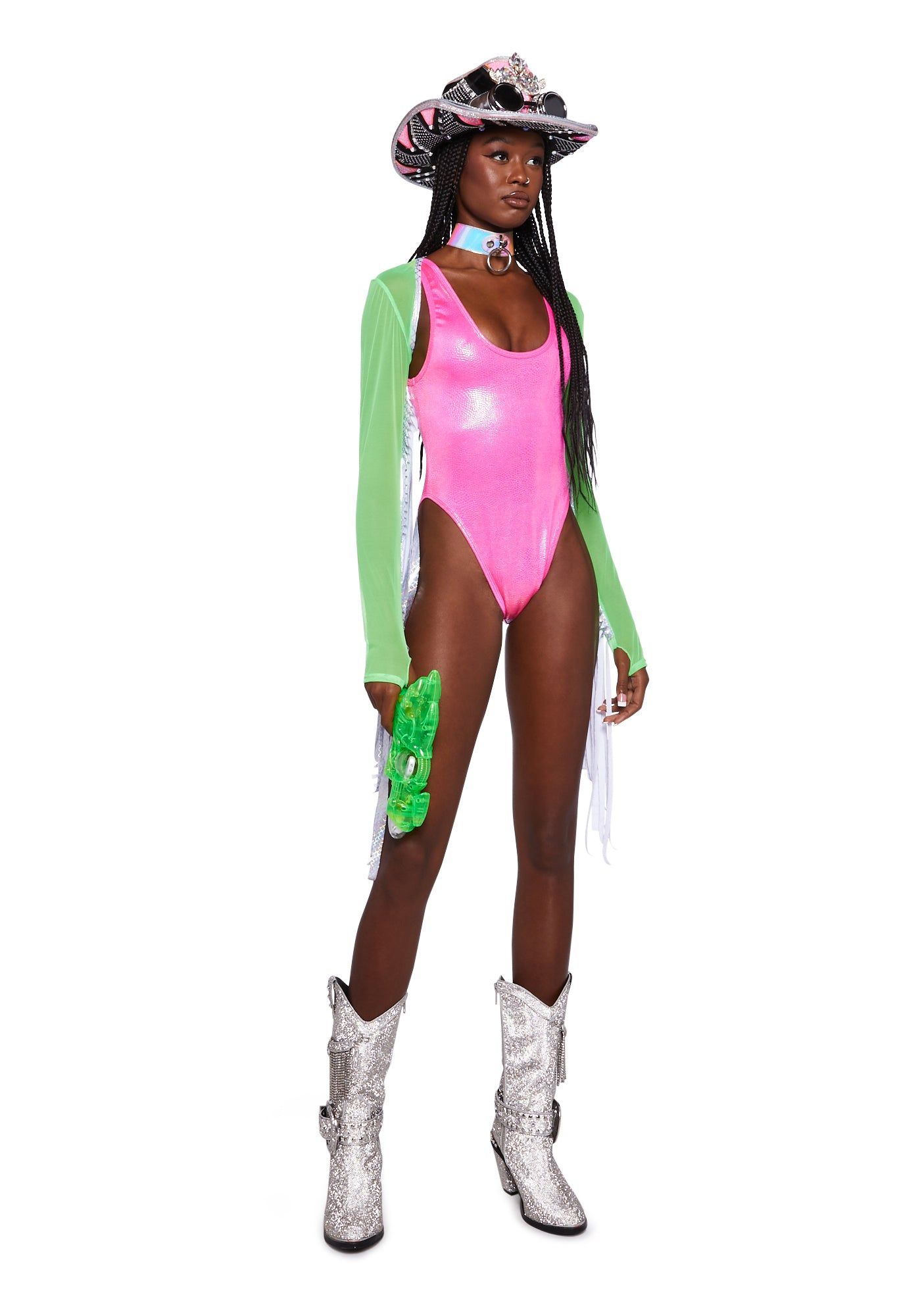 Holographic Python Bodysuit sold by Dolls Kill product image thumbnail 2