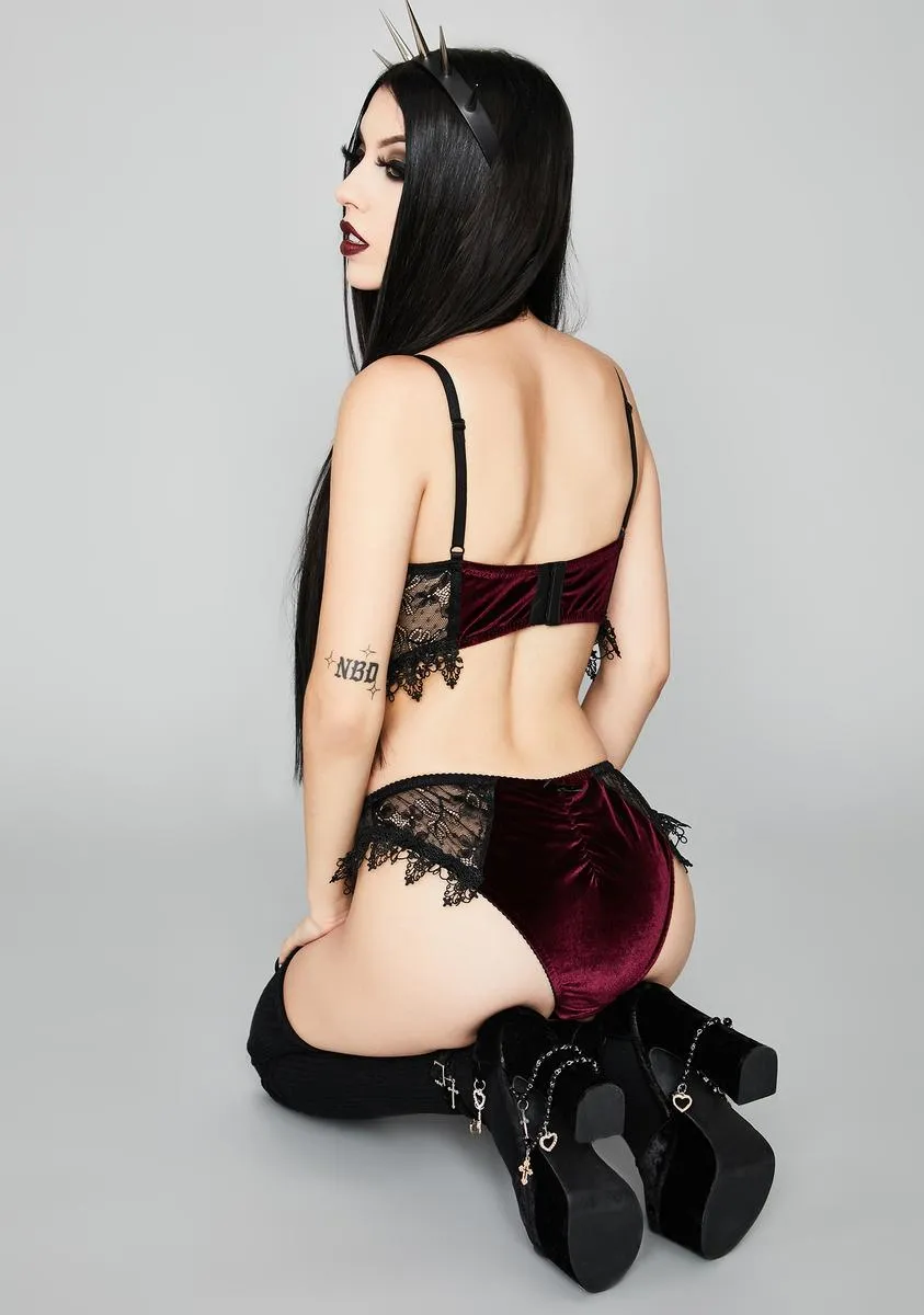 Crimson Morphine Eyes Velvet Panties sold by Dolls Kill product image thumbnail 4