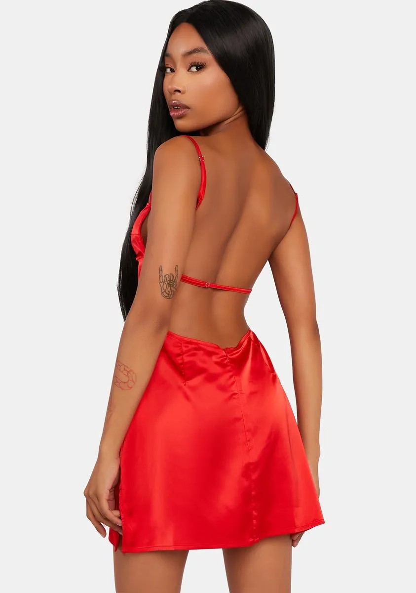 Suri Satin Open Back Mini Dress sold by Dolls Kill product image thumbnail 4