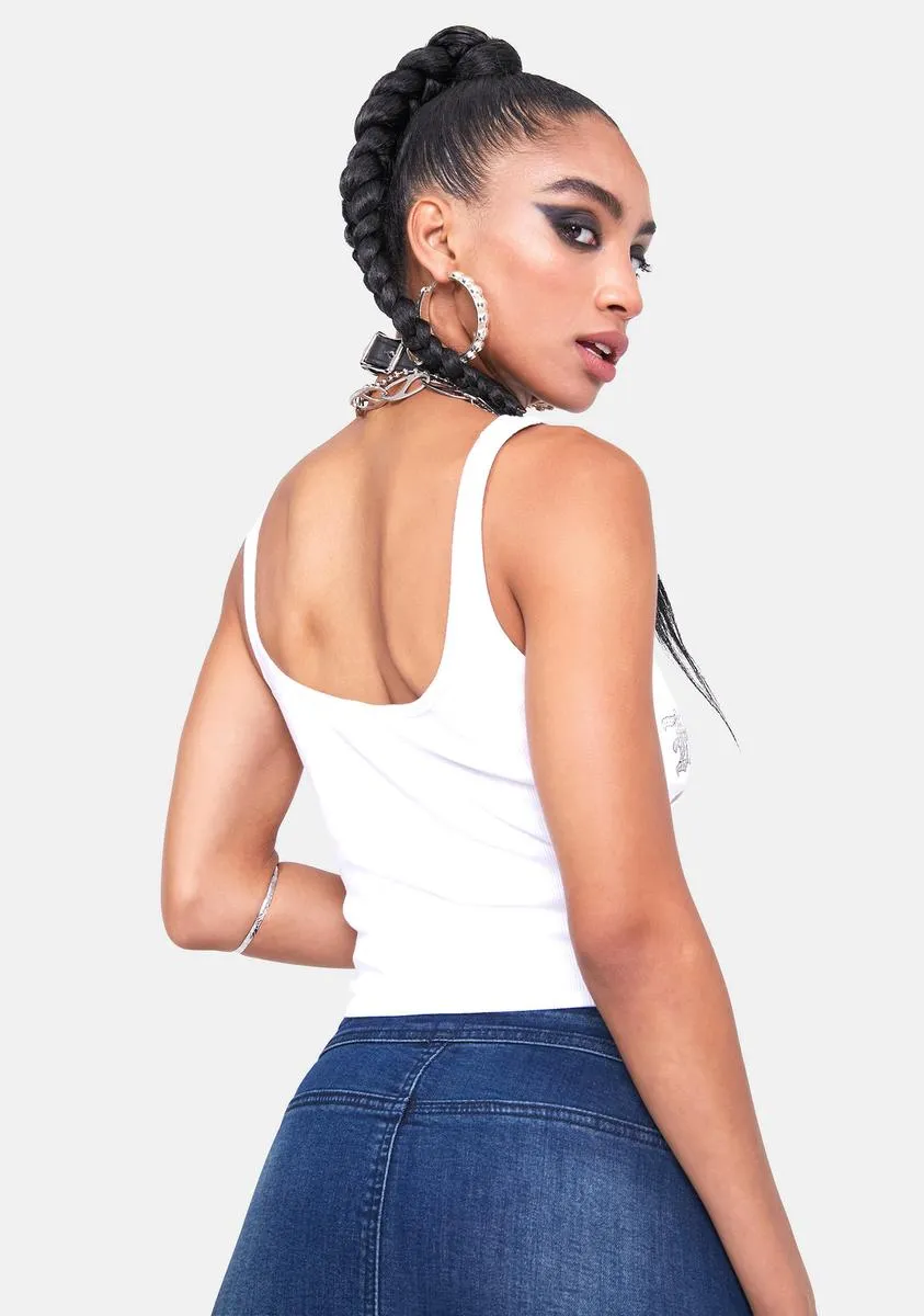 Heartbreaker Graffiti Print & Rhinestone Rib Cami Top sold by Dolls Kill product image thumbnail 4