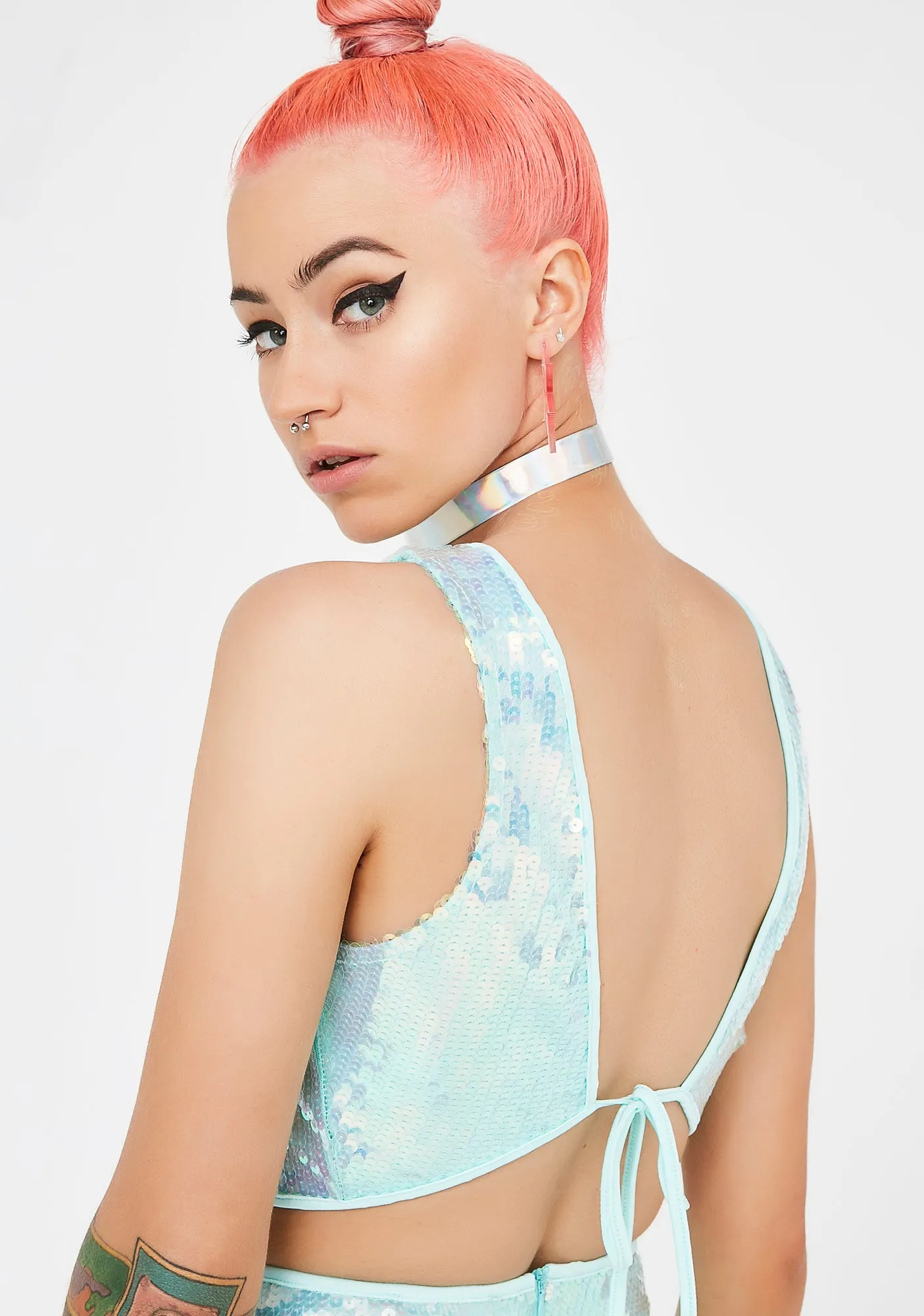 Ice Shimmer Faith Crop Top sold by Dolls Kill product image thumbnail 4