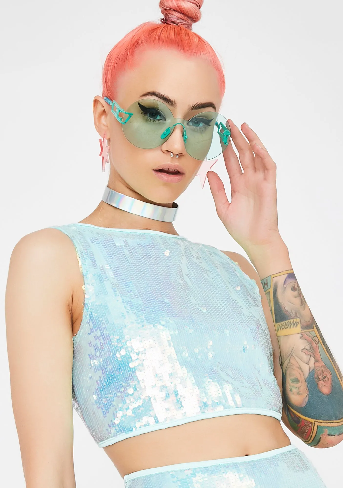 Ice Shimmer Faith Crop Top sold by Dolls Kill product image thumbnail 2