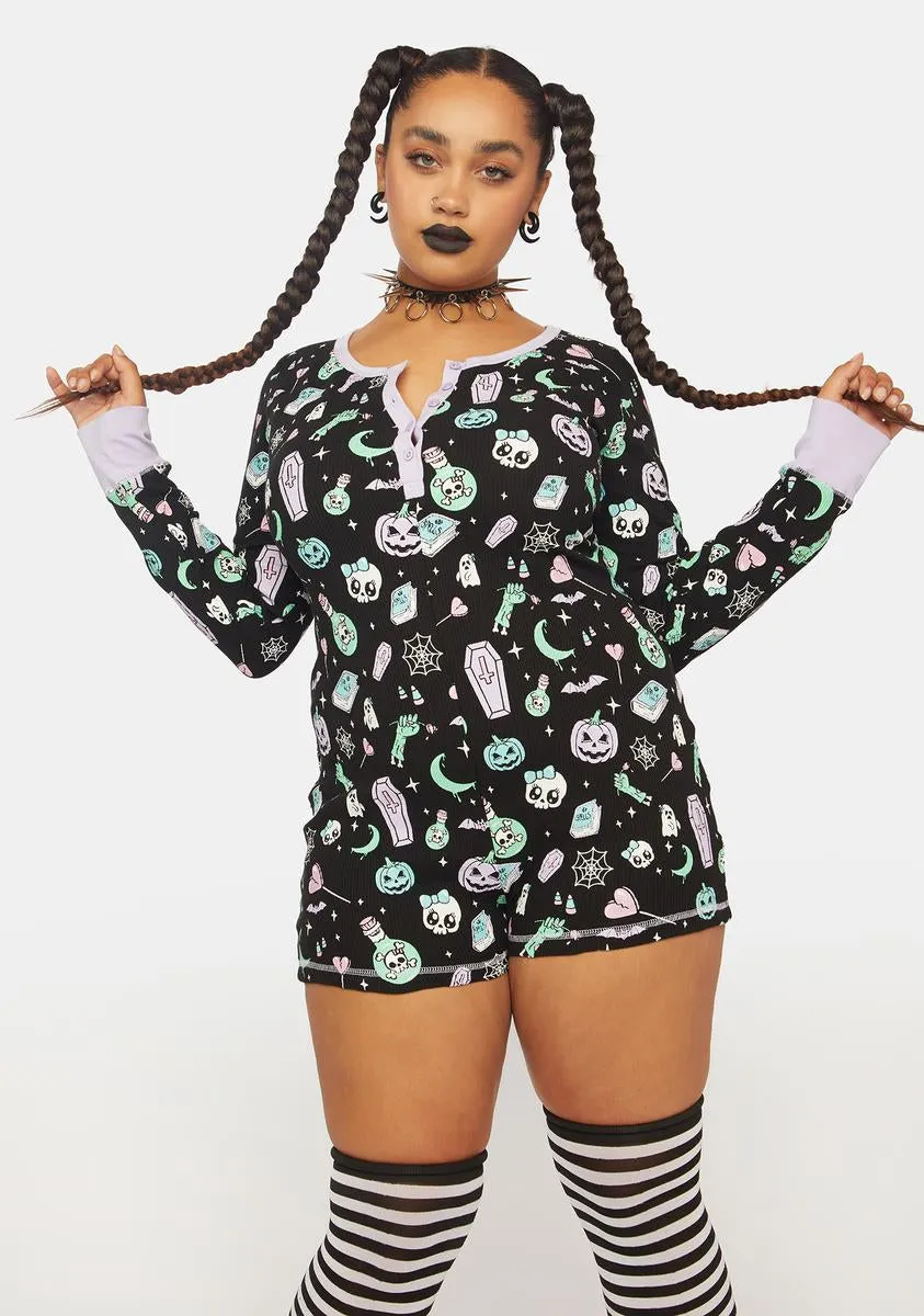 Plus Potions And Poisons Thermal Romper sold by Dolls Kill