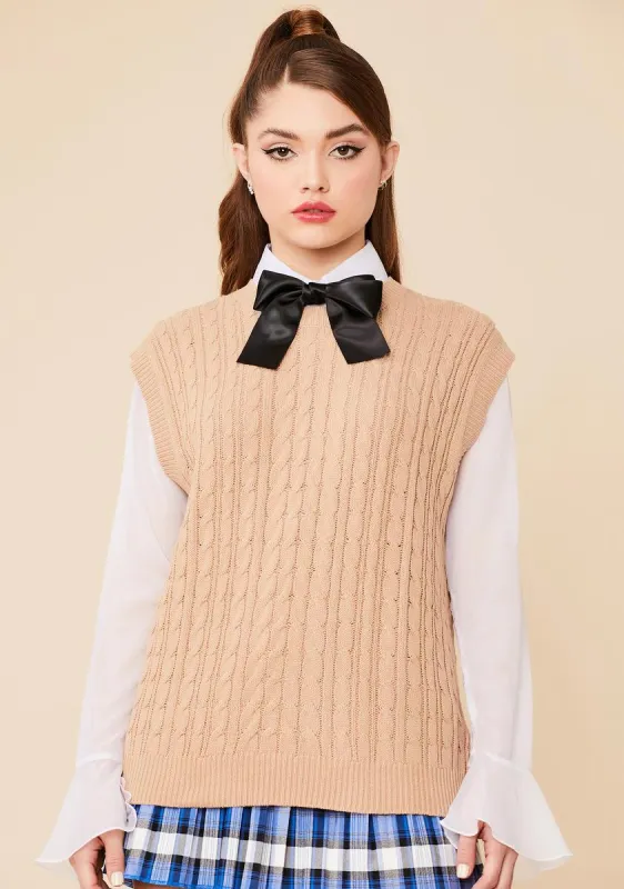 Lunch On The Steps Knit Sweater Vest sold by Dolls Kill