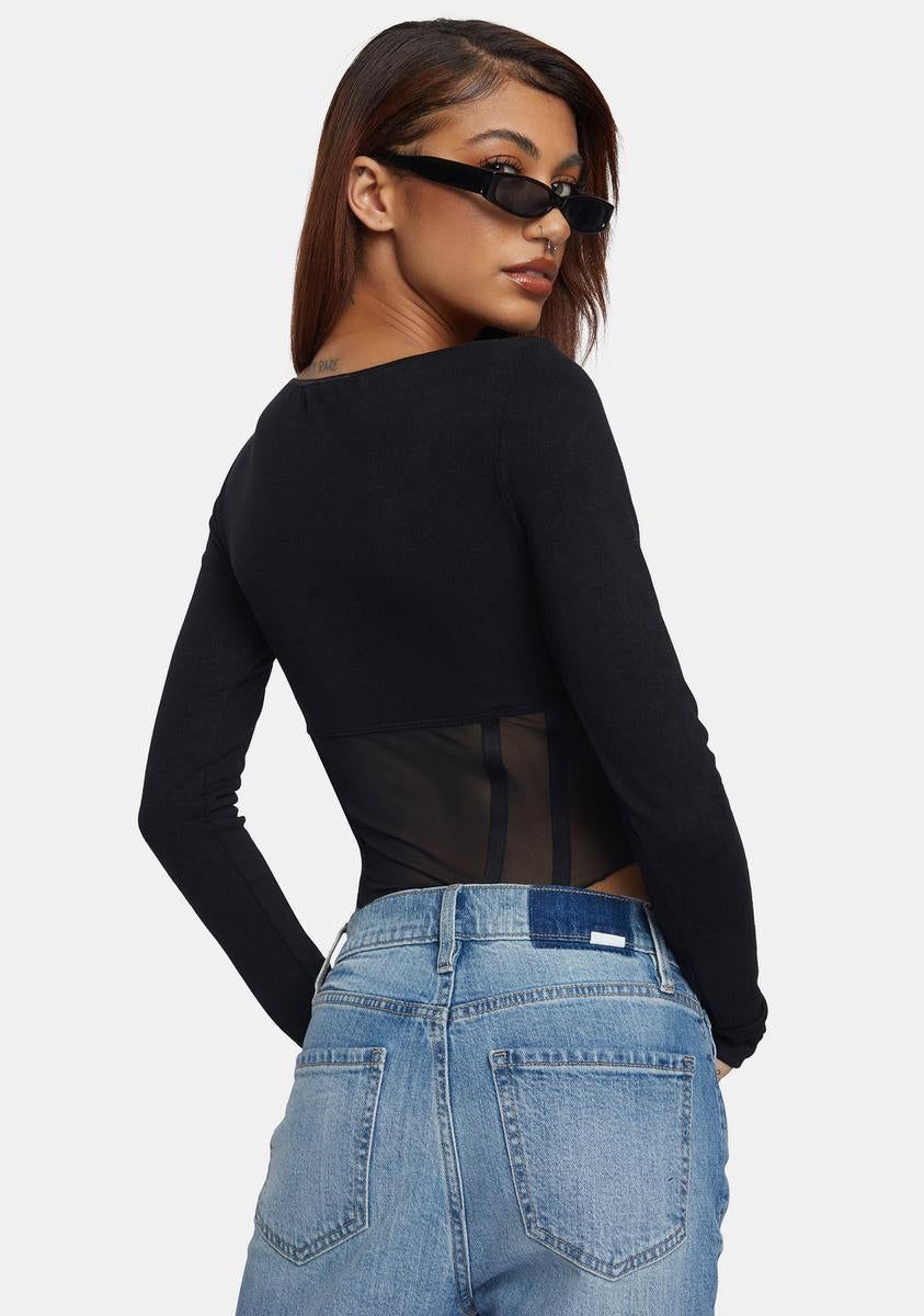 Clearly Seeing Double Long Sleeve Mesh Top sold by Dolls Kill product image thumbnail 4