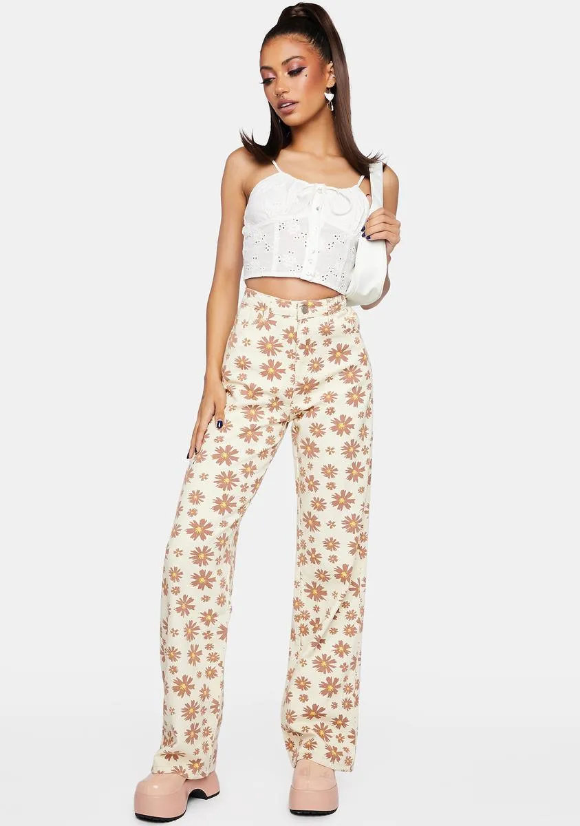 Terracotta Floral Pants sold by Dolls Kill product image thumbnail 3