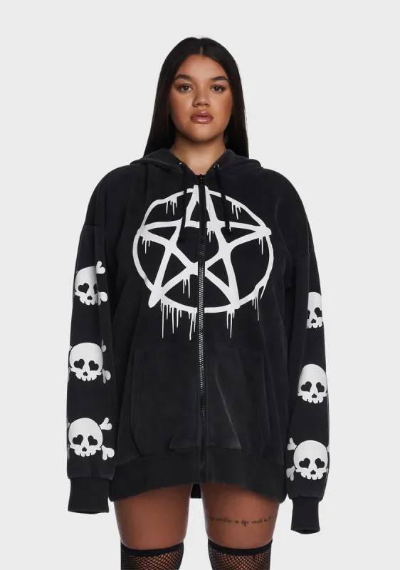 Plus Malicious Contempt Oversized Hoodie sold by Dolls Kill