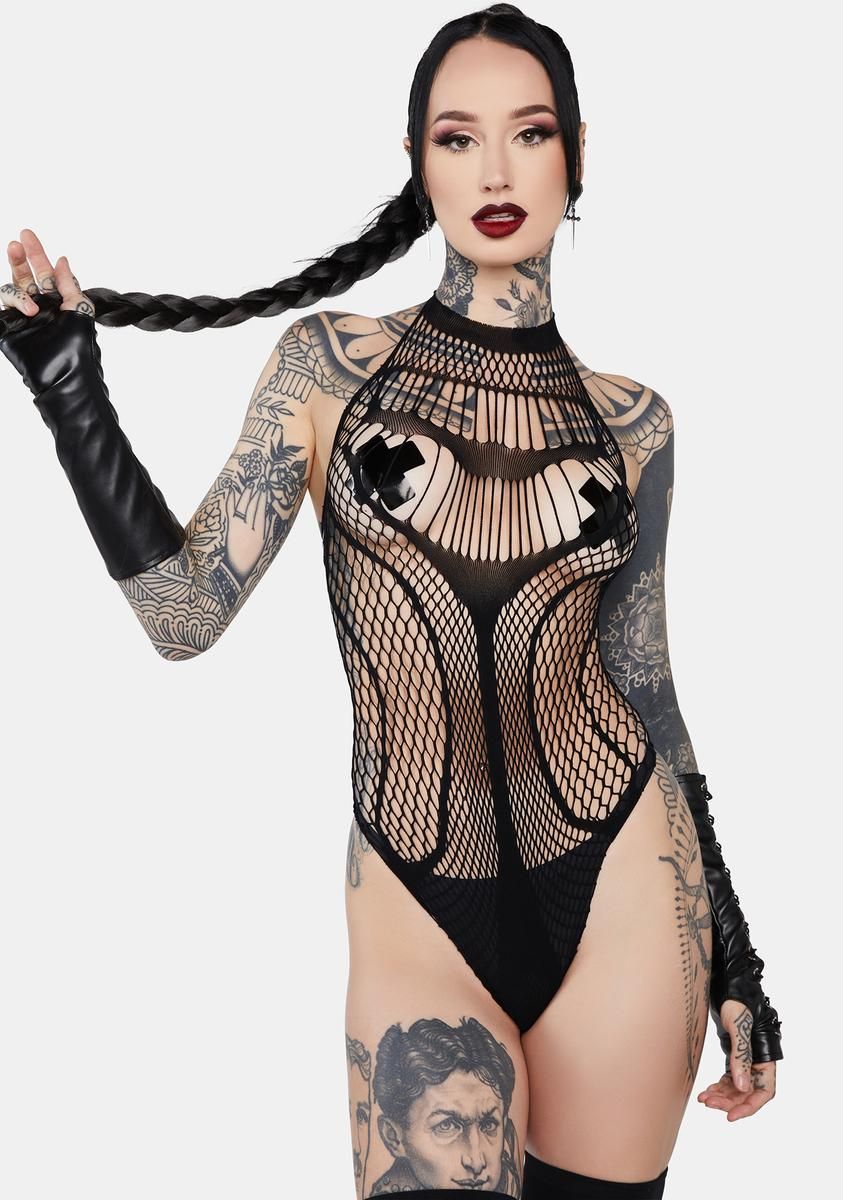 Double Dare Fishnet Teddy sold by Dolls Kill