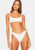 White Enzo Ribbed Bikini Bottoms sold by Dolls Kill