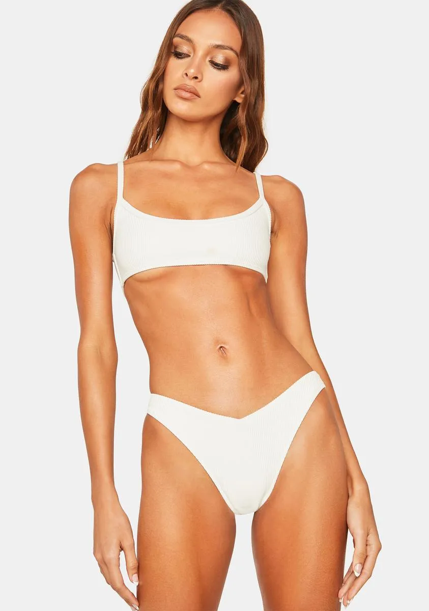 White Enzo Ribbed Bikini Bottoms sold by Dolls Kill product image thumbnail 2