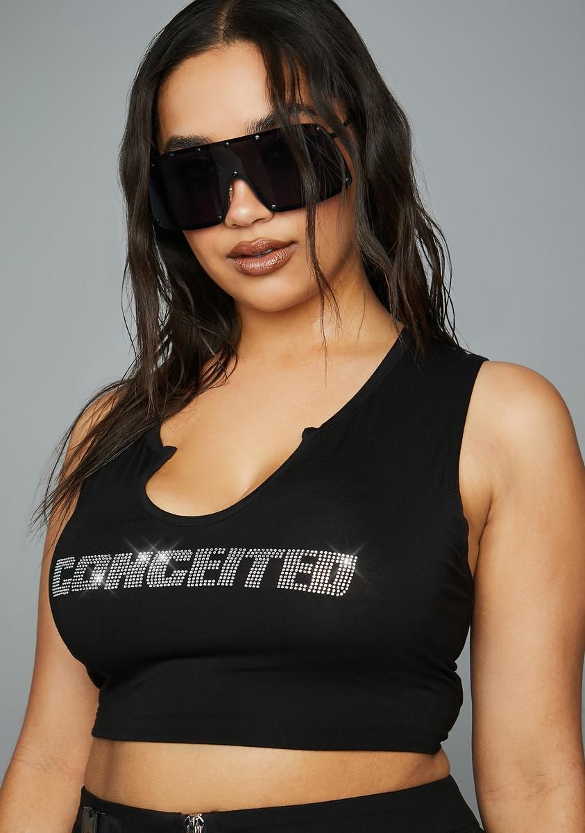 Plus Big Ego Rhinestone Tank Top sold by Dolls Kill product image thumbnail 2