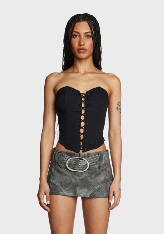 Inevitable Heart Corset Top - Black sold by Dolls Kill
