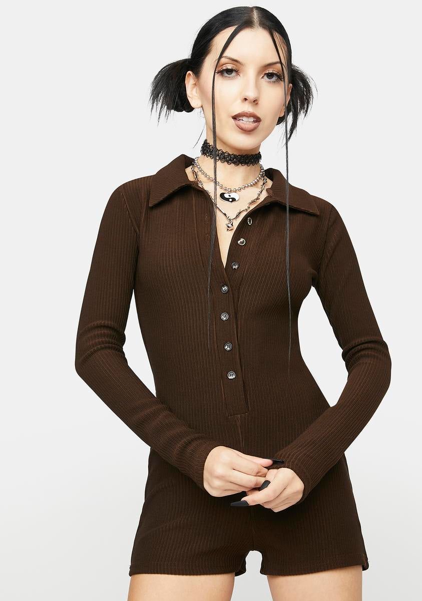 Kelsy Ribbed Romper sold by Dolls Kill