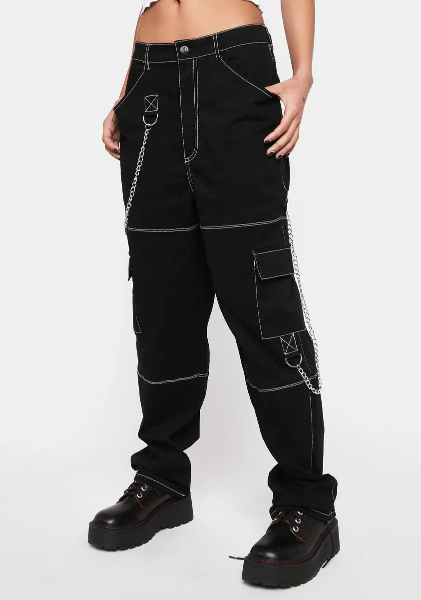 Chain Trim Goth Cargo Pants sold by Dolls Kill