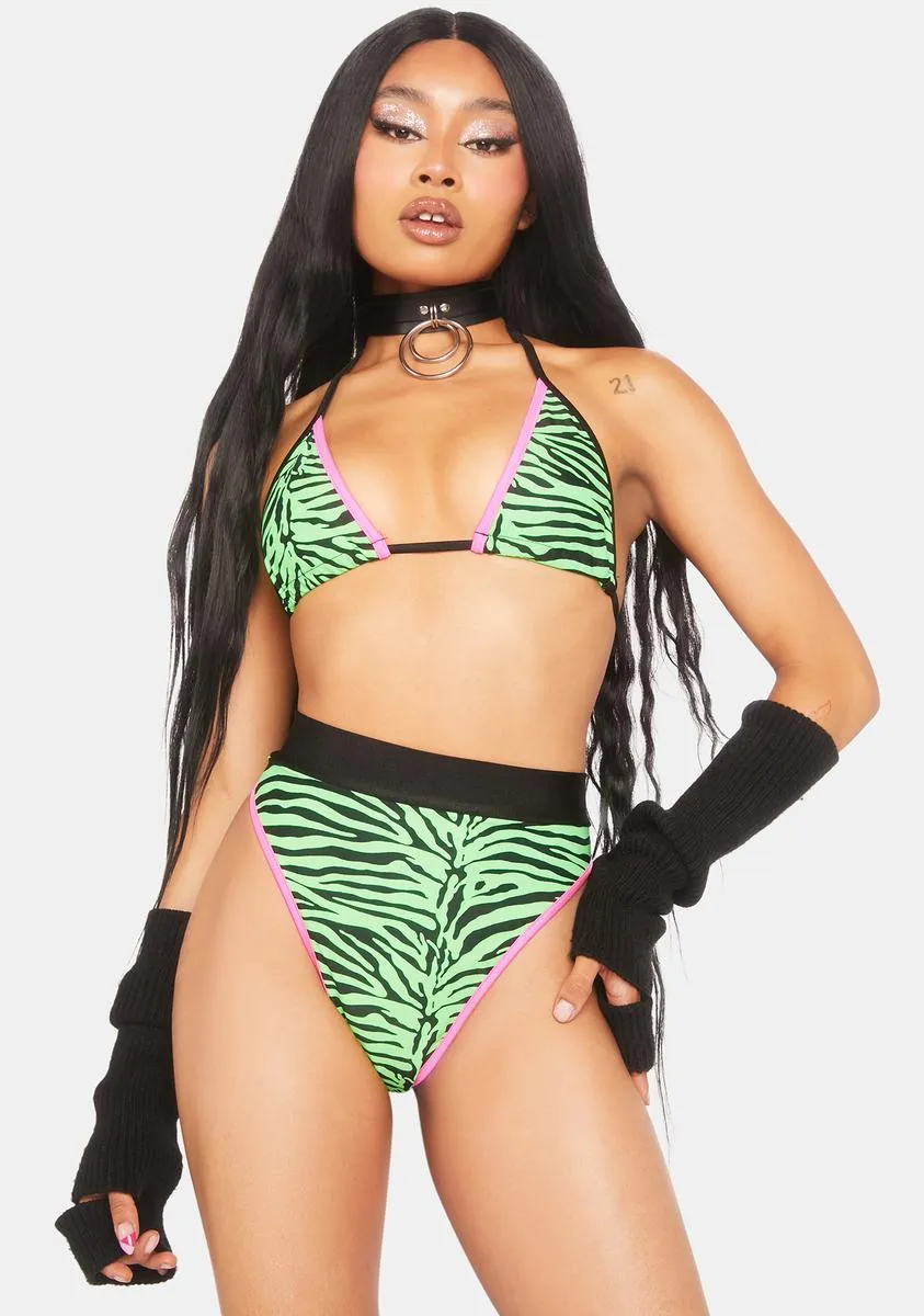 Neon Green Zebra Bottoms sold by Dolls Kill product image thumbnail 2