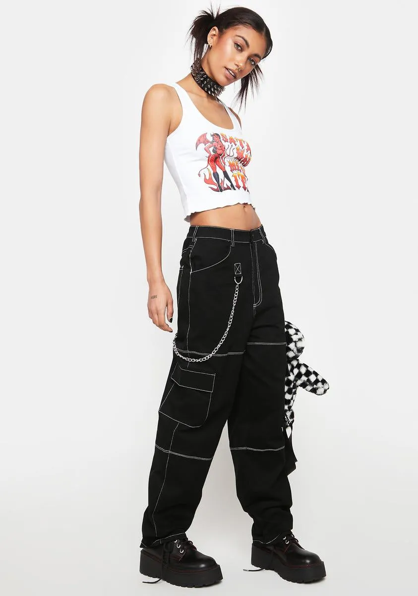 Chain Trim Goth Cargo Pants sold by Dolls Kill product image thumbnail 2