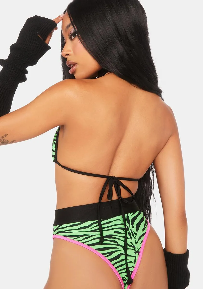 Neon Green Zebra Bottoms sold by Dolls Kill product image thumbnail 4