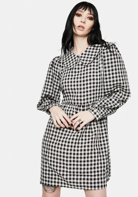 Gingham Print Peter Pan Collar Mini Dress sold by Dolls Kill