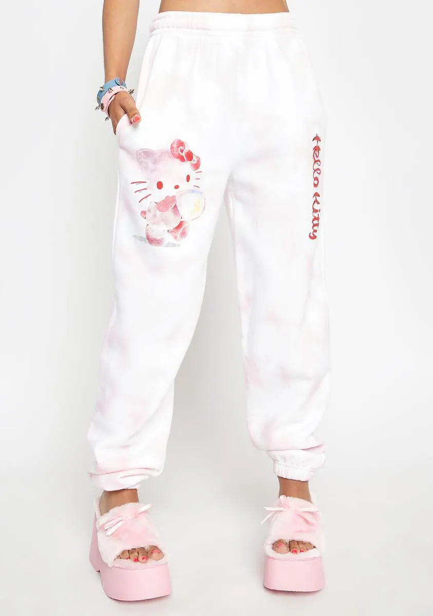 Hello Kitty Bubble Tie Dye Joggers sold by Dolls Kill