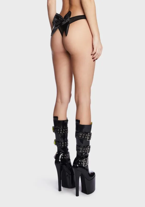 Earn My Present Bow Thong sold by Dolls Kill