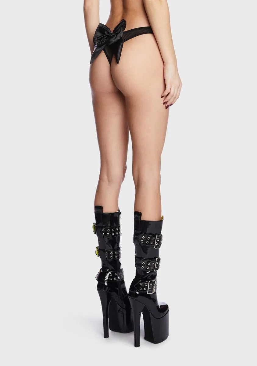 Earn My Present Bow Thong sold by Dolls Kill