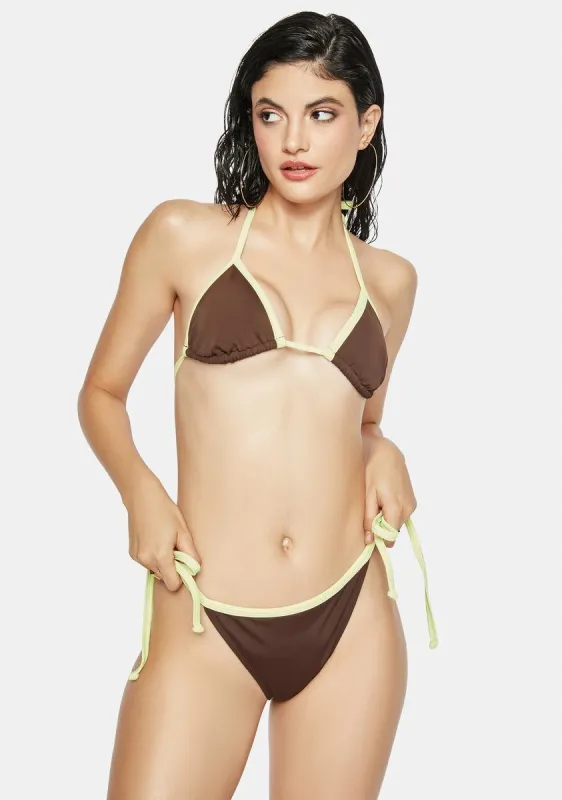 Jaffa Chocolate Triangle Bikini Set sold by Dolls Kill