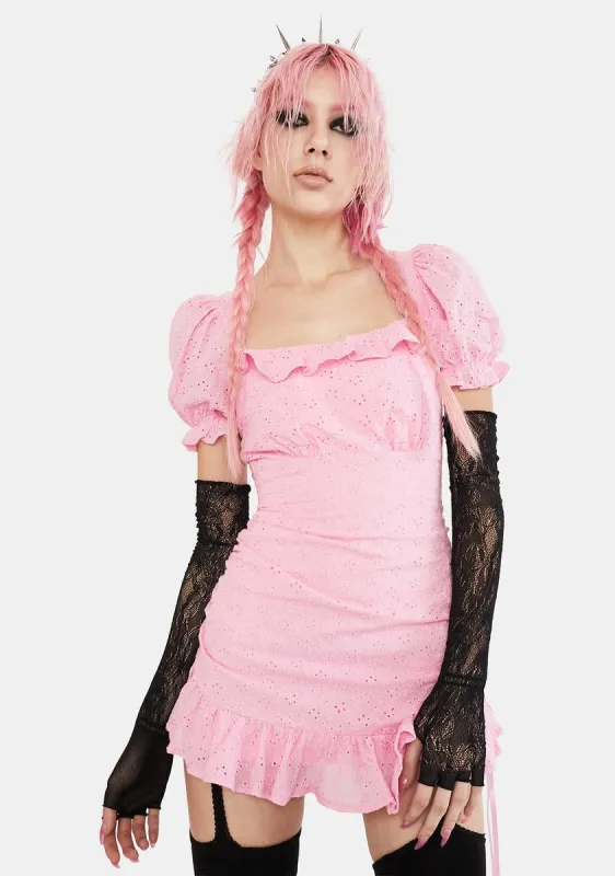 Belles And Bows Eyelet Mini Dress sold by Dolls Kill