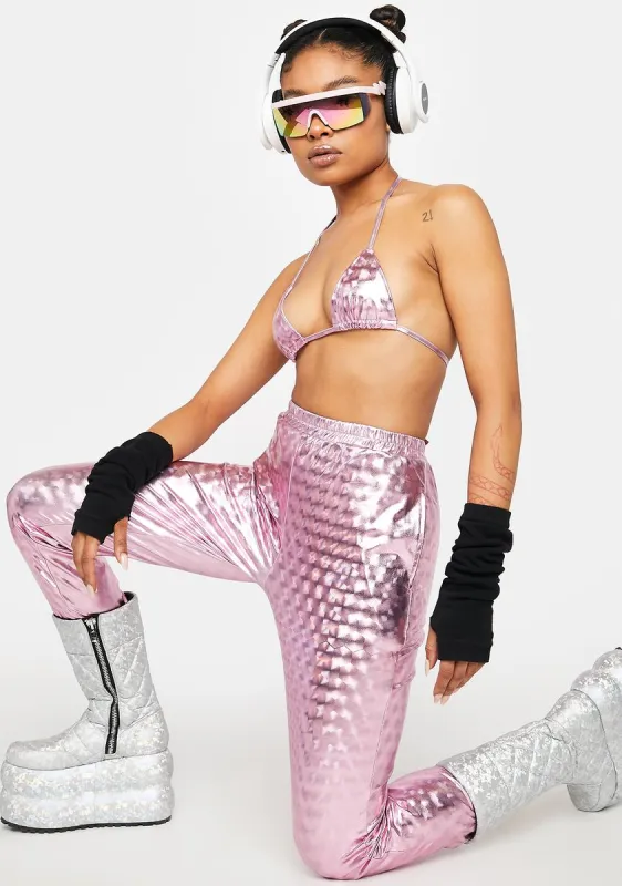 Sweet Electric Highway Holographic Joggers Set sold by Dolls Kill