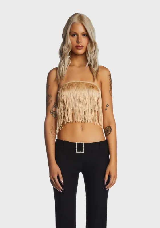 Gilded Roaring Daze Fringe Top sold by Dolls Kill