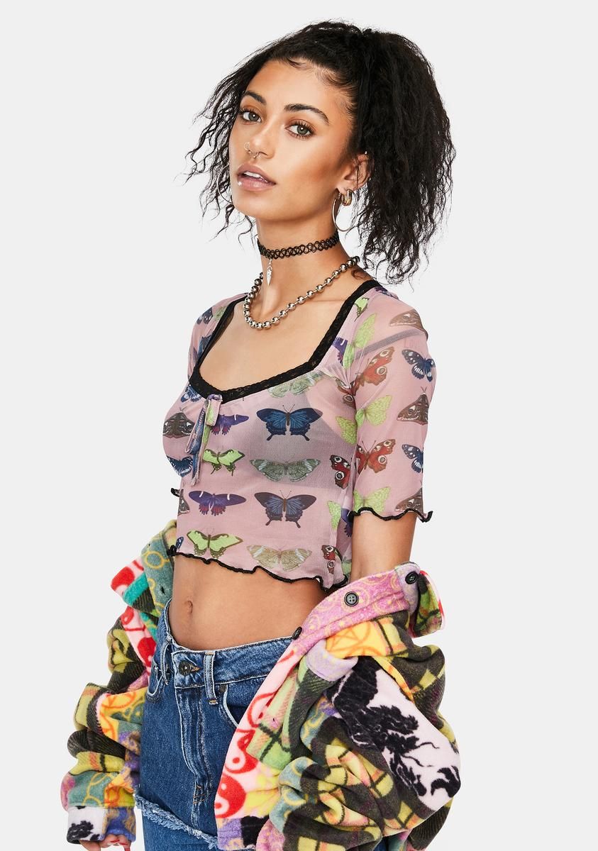 Mesh Butterfly Top sold by Dolls Kill product image thumbnail 2