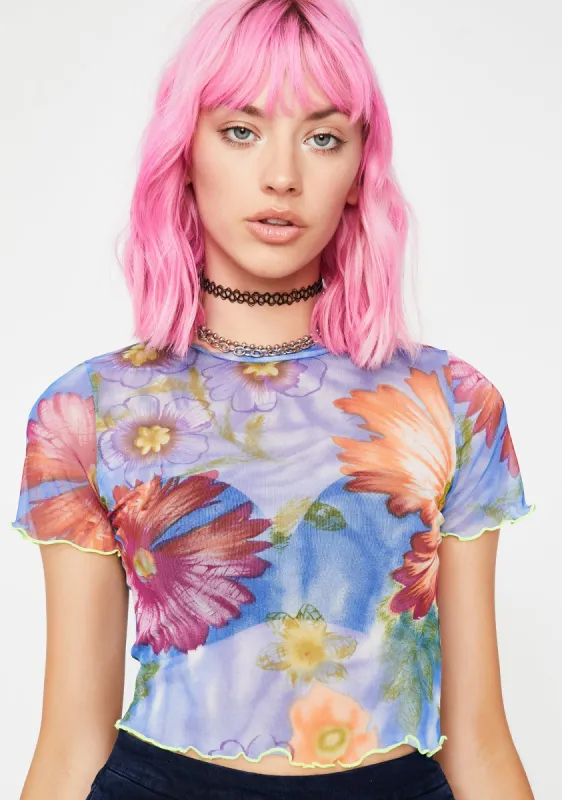 Prime Blossom Mesh Top sold by Dolls Kill