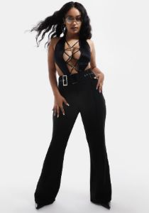Plus Attitude Buckle Pants sold by Dolls Kill