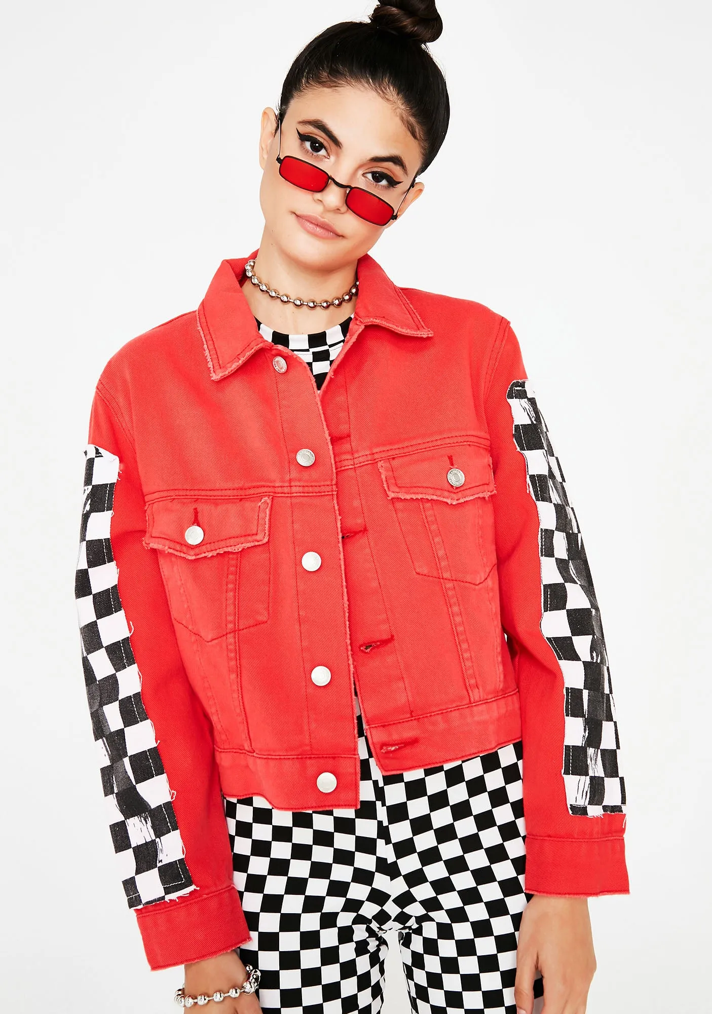 Take Control Checkered Jacket sold by Dolls Kill