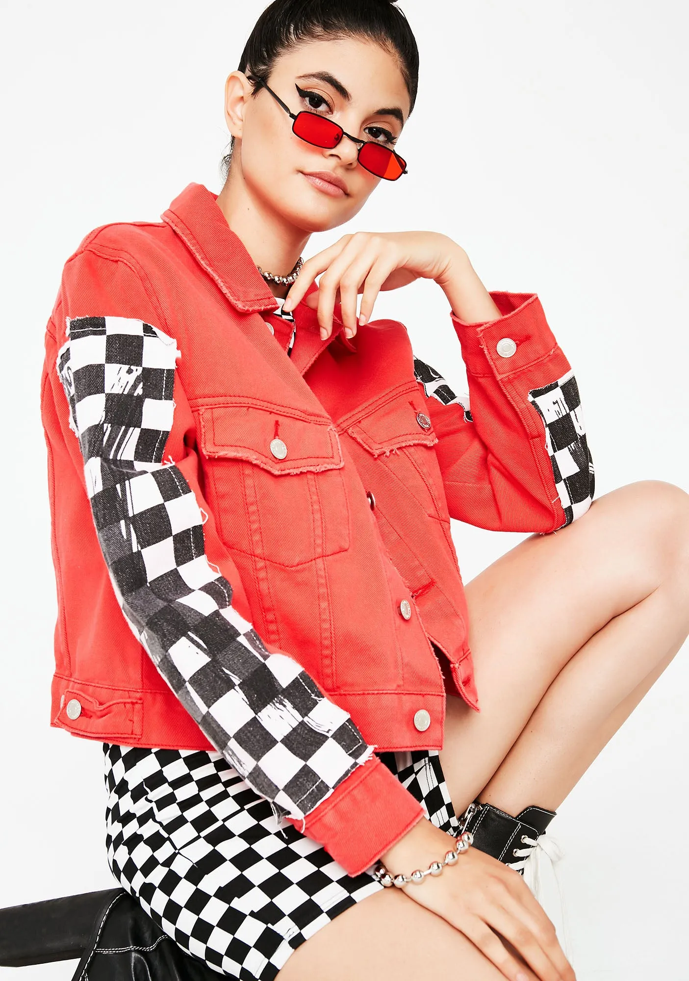 Take Control Checkered Jacket sold by Dolls Kill product image thumbnail 2
